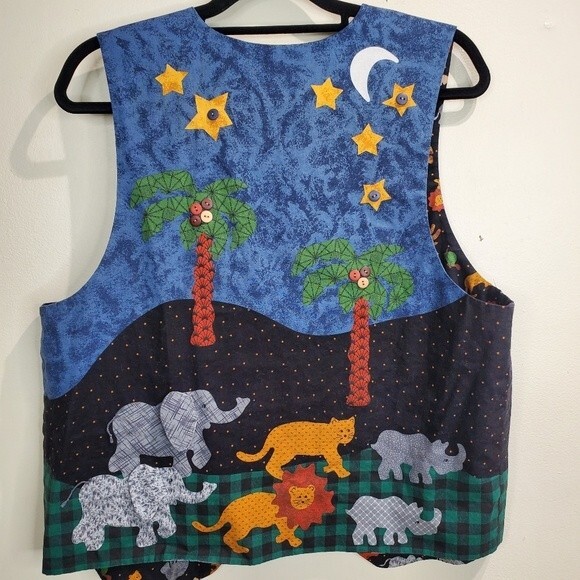 Handmade Noah's ark with animals open vest large vintage - Picture 4 of 5